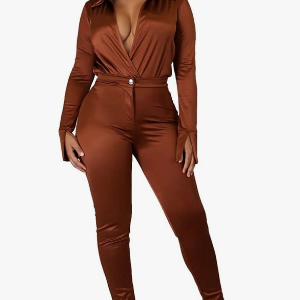 Elegant Brown Jumpsuit